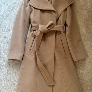 Michael Kors Classic Camel Belted Wool Coat